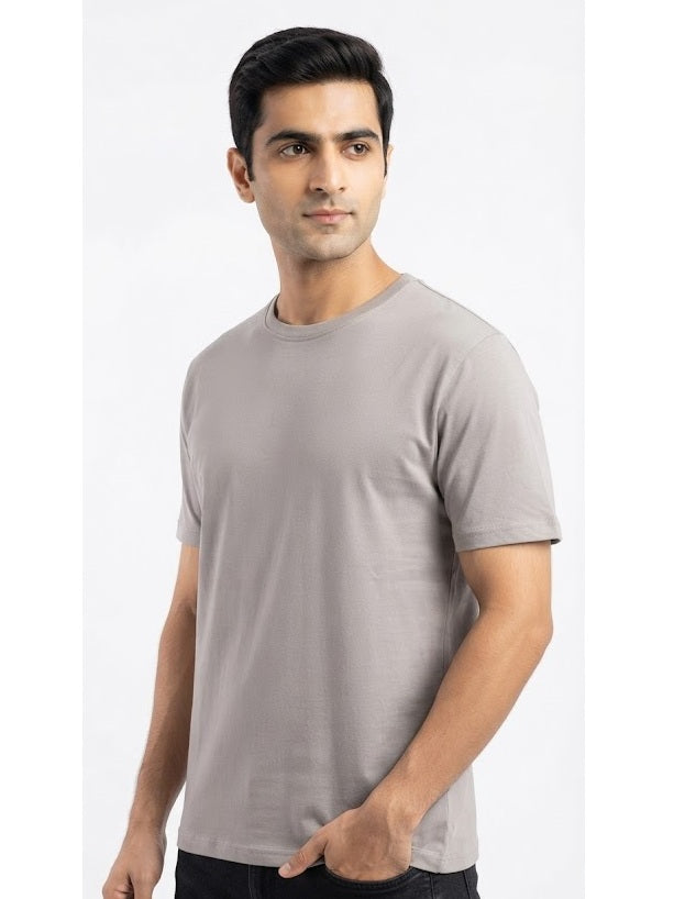 B Elite Men's Grey Anime Back Print T-Shirt