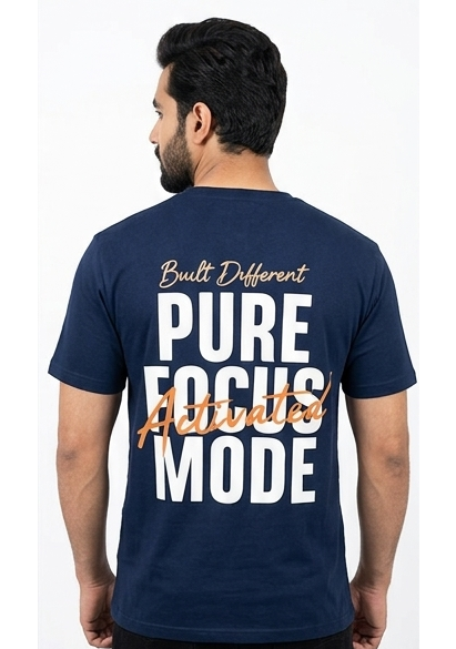 B Elite Men's "Pure Focus Mode" Graphic T-Shirt - Navy Blue