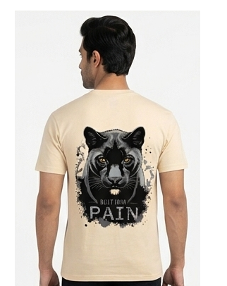 B Elite | Built From Pain Panther Casual T-Shirt - Beige