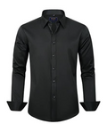 B Elite | Men's Premium Long-Sleeve Stretch Dress Shirt - Black