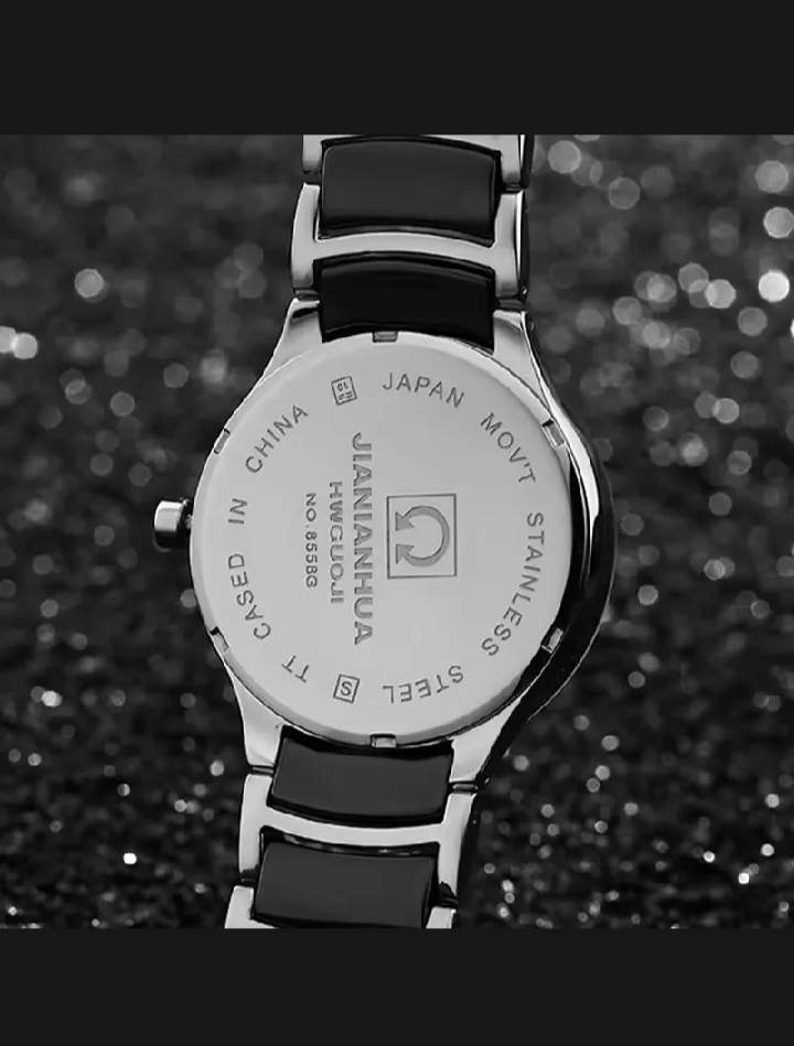 B Elite | Minimalist Black & Silver Luxury Quartz Wristwatch with Diamond Markers