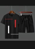 B Elite | Men's Minimalist Geometric Print Short Sleeve T-Shirt & Shorts Set