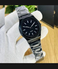 B Elite Stealth Black Quartz Luxury Watch for Men | Minimalist Geometric Stainless Steel Wristwatch